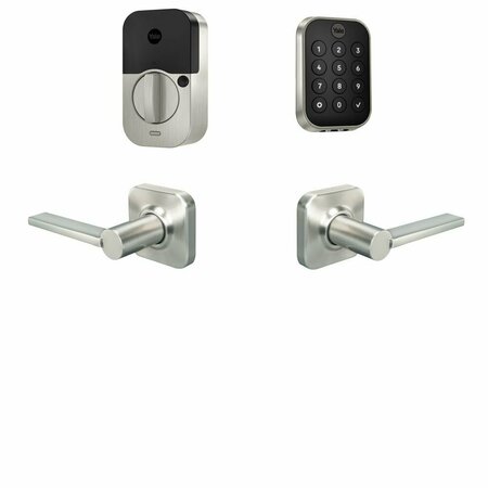 YALE REAL LIVING Yale Assure Lock 2 Bundle with Key Free Keypad Bluetooth Deadbolt, Valdosta Lever Passage, and BYRD430BLEVL619